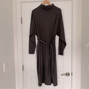 Prologue Gray Sweater Dress With Tie